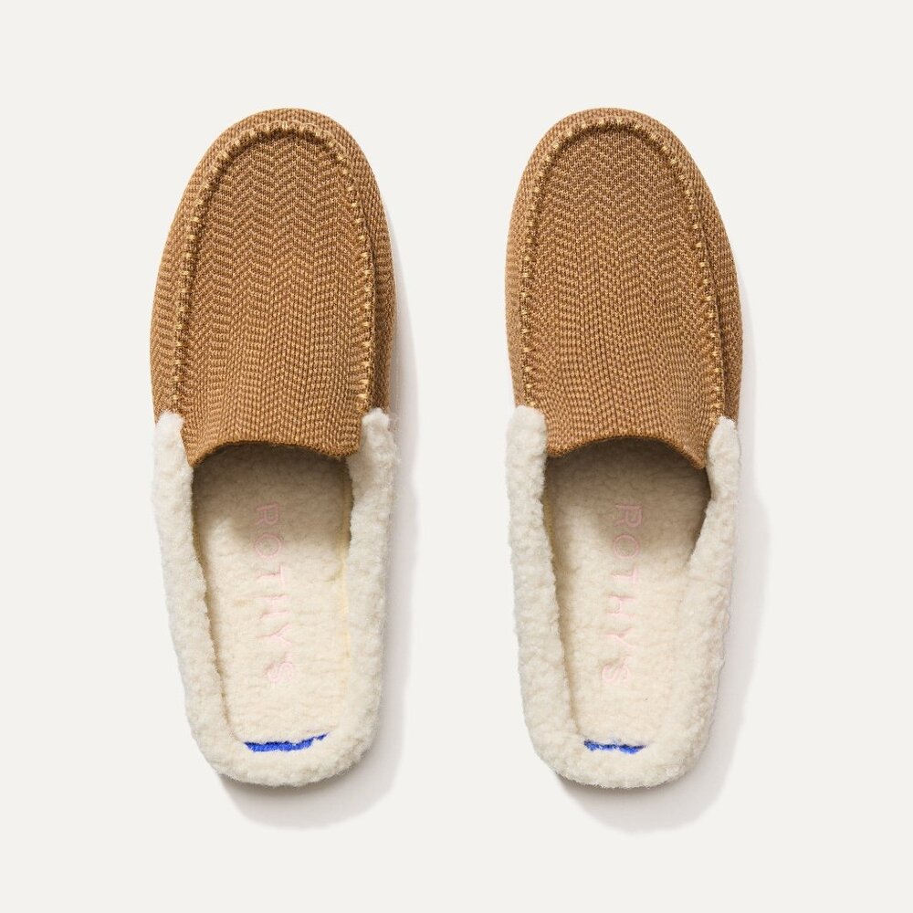 Rothy's The Scuff Slipper - Caramel Herringbone Size 8